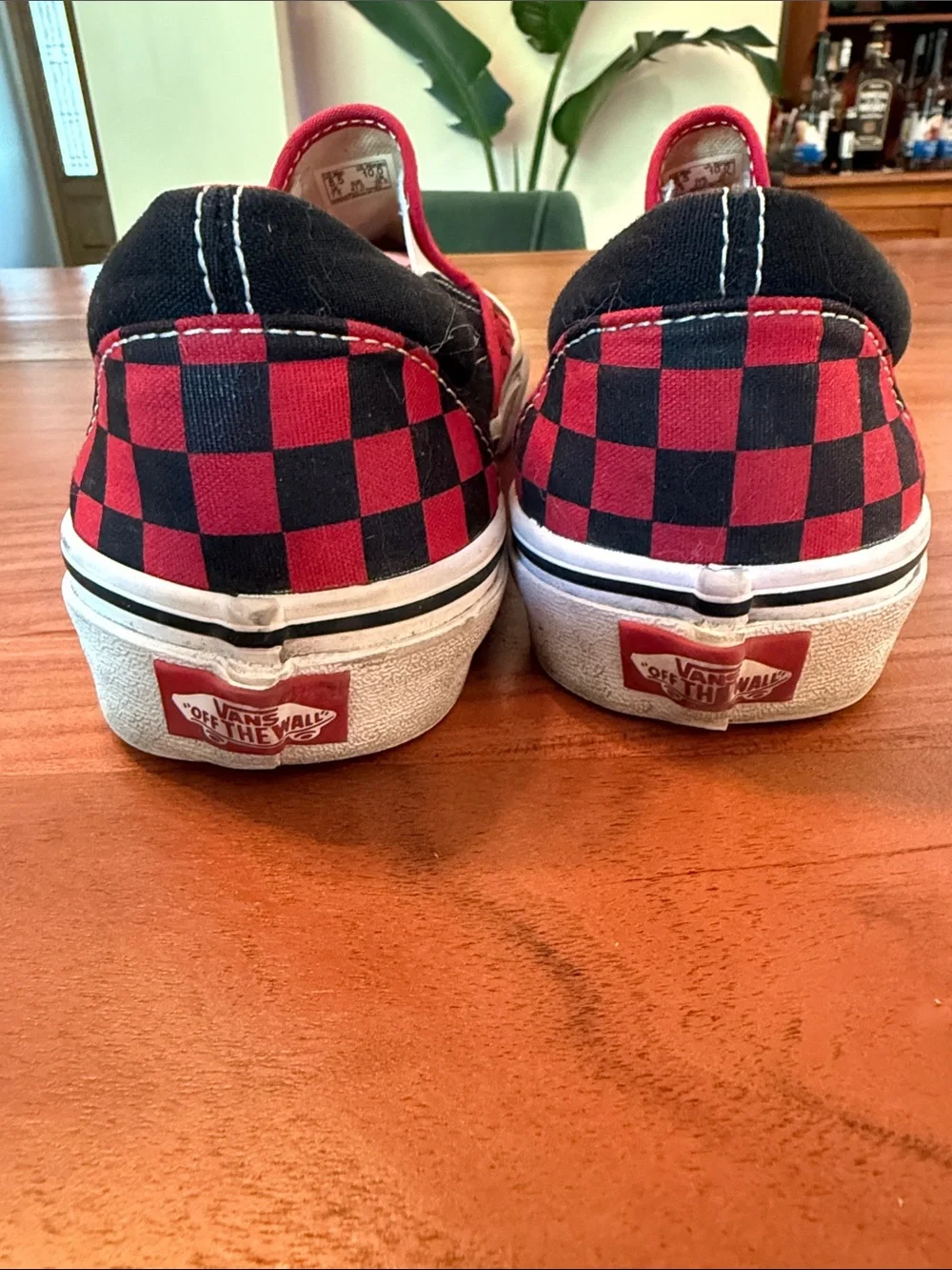 Classic red and black checkered Vans. Men’s 8.5